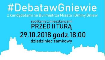 Debata z kandydatami na Burmistrza Miasta i Gminy Gniew już dzisiaj